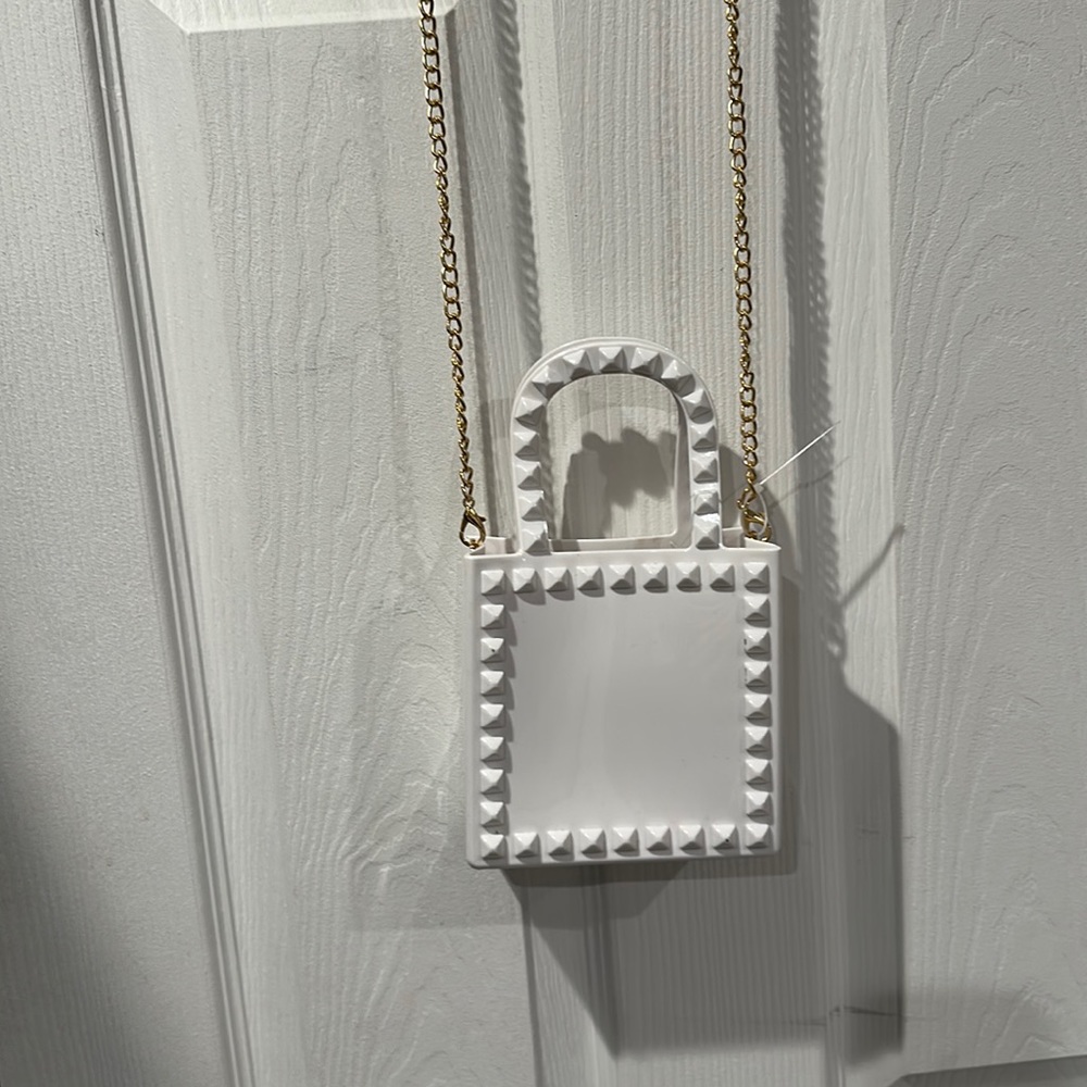 White Studded Small Jelly Handbag-NWT